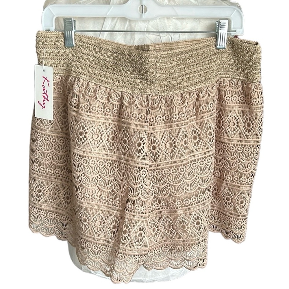 Kathy lace embroidered lined shorts wide elastic waist NEW with TAG size 2XL